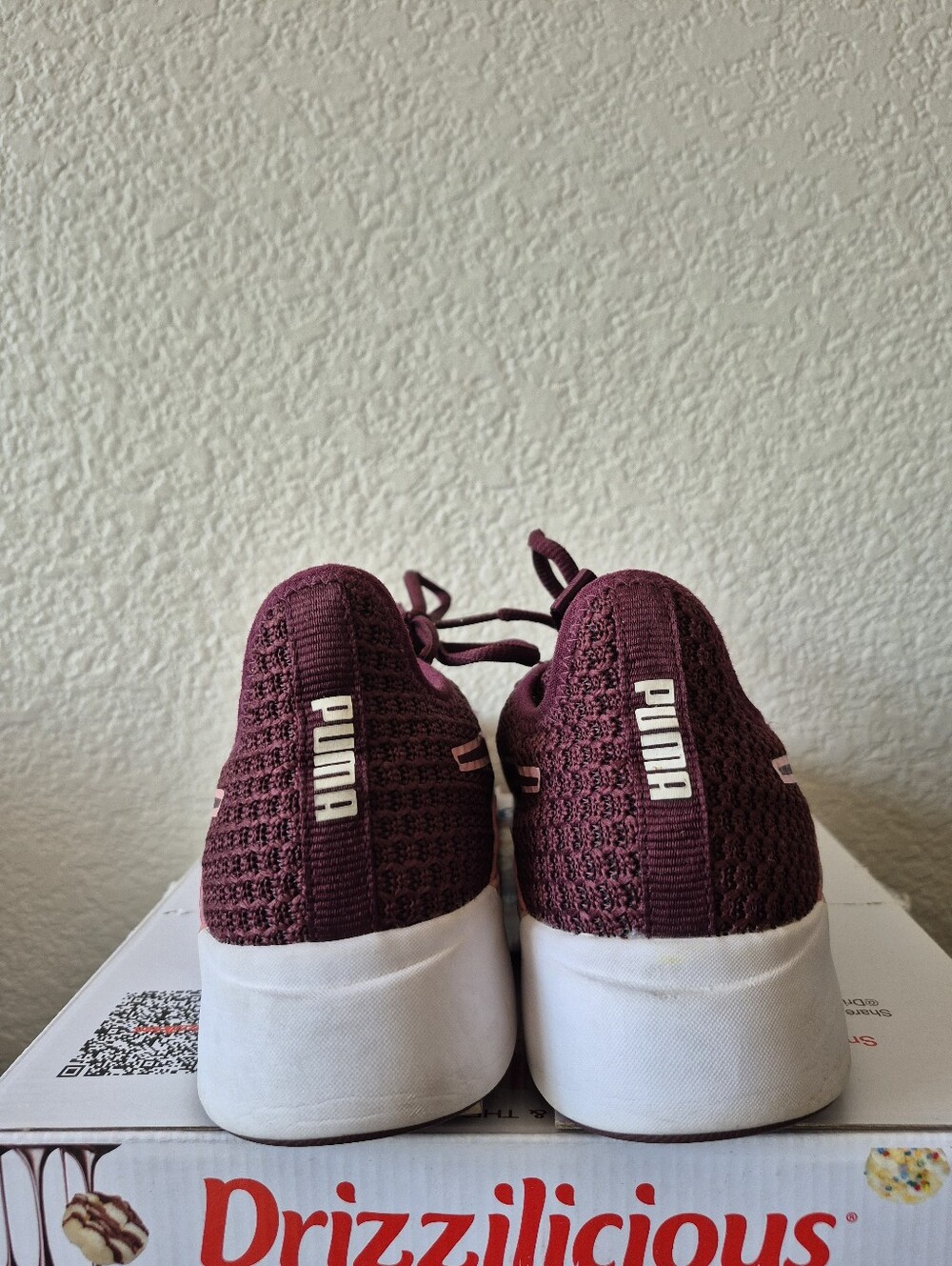Puma Women’s Burgundy and Pink Knit Sneakers - Picture 5 of 9